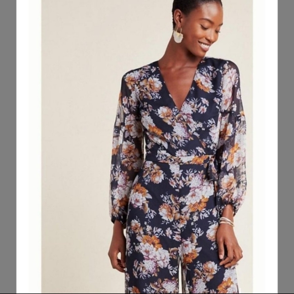 NWT Anthropologie floral chiffon jumper - Picture 4 of 11
